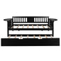 Espresso Wood Twin Bed Frame with Trundle