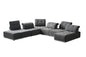 Gray Fabric Modular U Shaped Seven Piece Corner Sectional With Ottoman