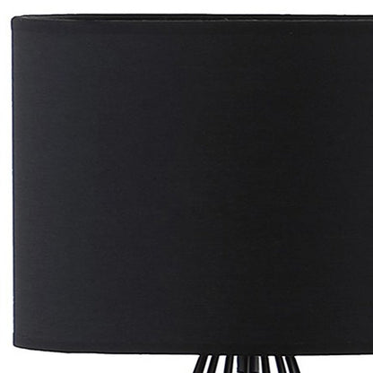 18” Asymmetric Black Cage Metal Table Lamp