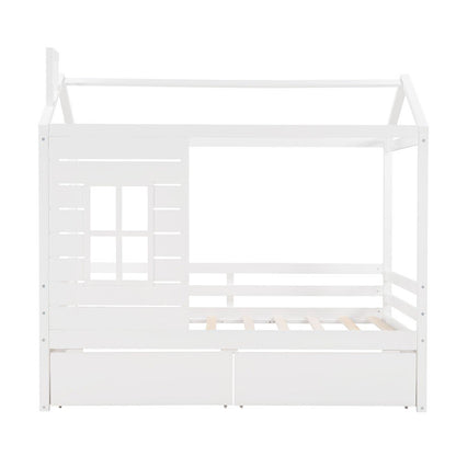 White Wood Twin Four Poster Bed Frame