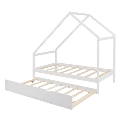 White Wood Twin with Trundle
