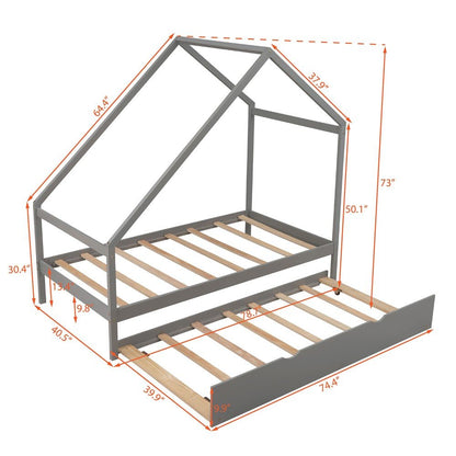 Gray Wood Twin with Trundle