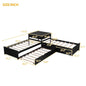 Espresso Wood Twin Bed Frame with Trundle