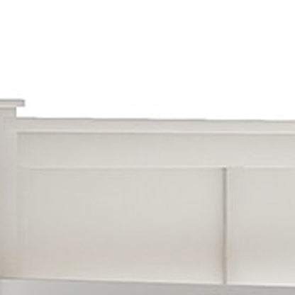 White Cross Back Wood Twin With Two Drawers Bed Frame
