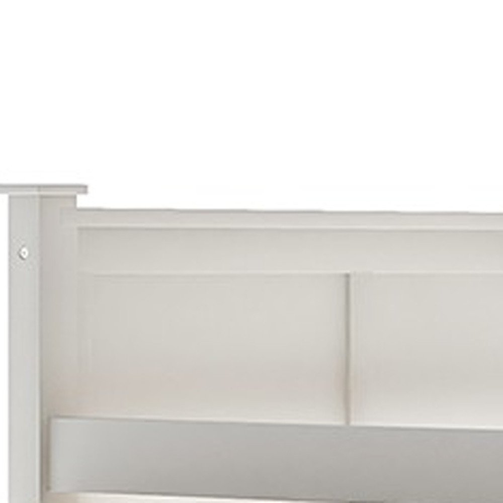 White Cross Back Wood Twin With Two Drawers Bed Frame