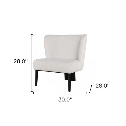 30" Gray And Black Upholstered Wingback Chair