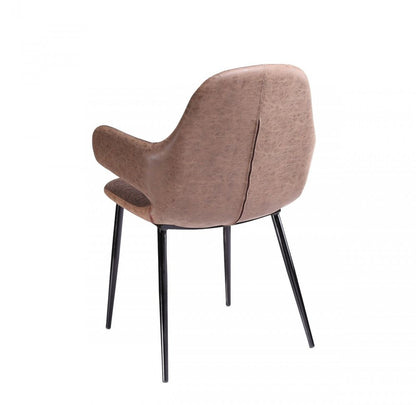 23" Brown And Black Upholstered Arm Chair