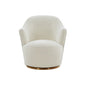 Stylish Sherpa And Gold Metal Swivel Chair