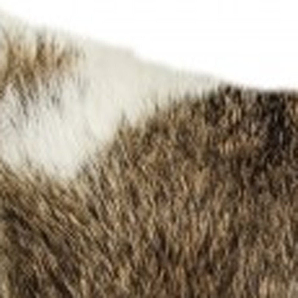 12" X 20" Brown and White Throw Pillow