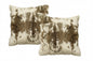 Set of Two 18" Brown and White Throw Pillows