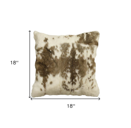 Set of Two 18" Brown and White Throw Pillows