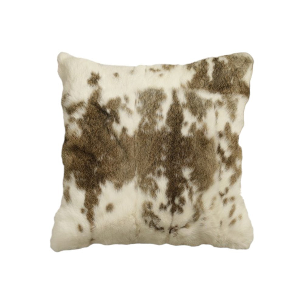 Set of Two 18" Brown and White Throw Pillows
