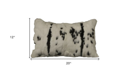 Set of Two 12" X 20" Black and White Throw Pillows