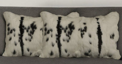 Set of Two 12" X 20" Black and White Throw Pillows