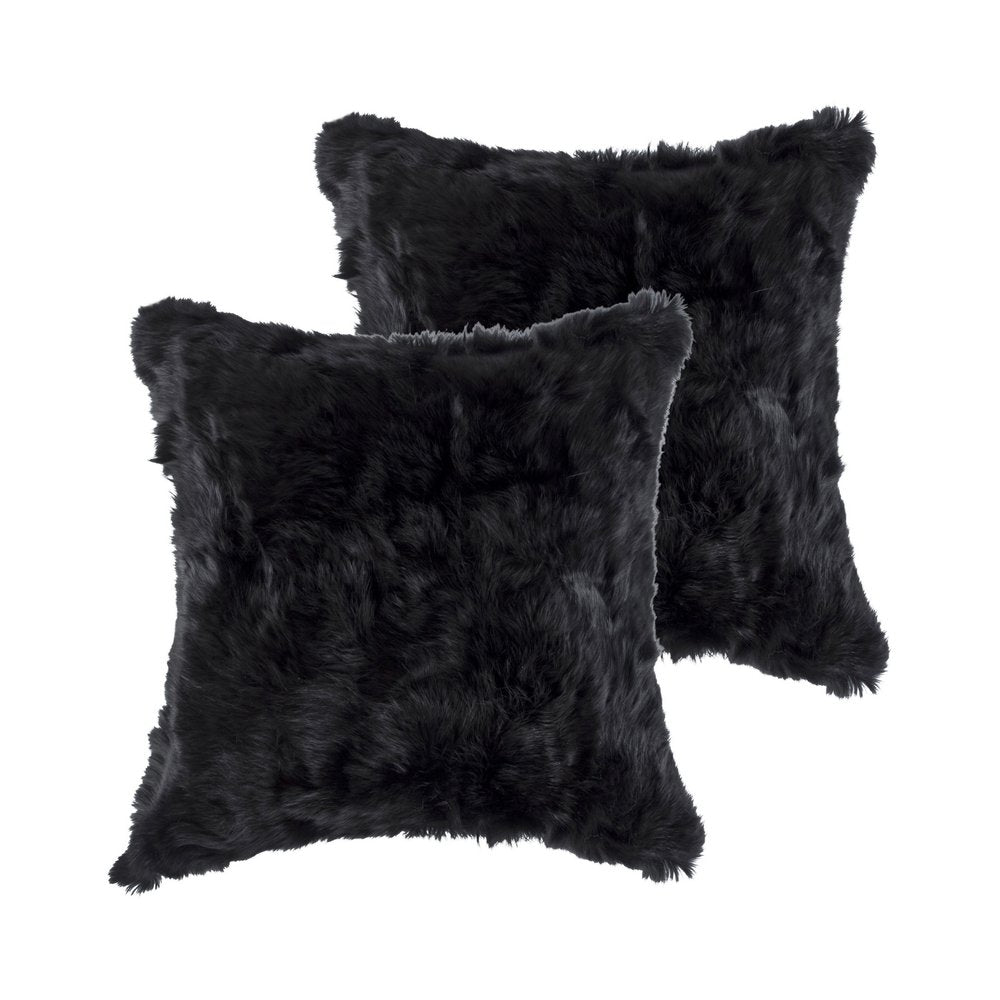 Set of Two 18" Black Throw Pillows