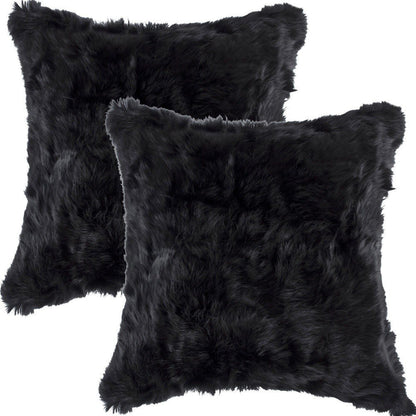 Set of Two 18" Black Throw Pillows