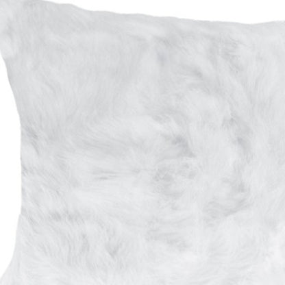 Set of Two 12" X 20" White Natural Fur Throw Pillows