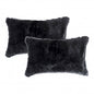 Set of Two 12" X 20" Black Throw Pillows