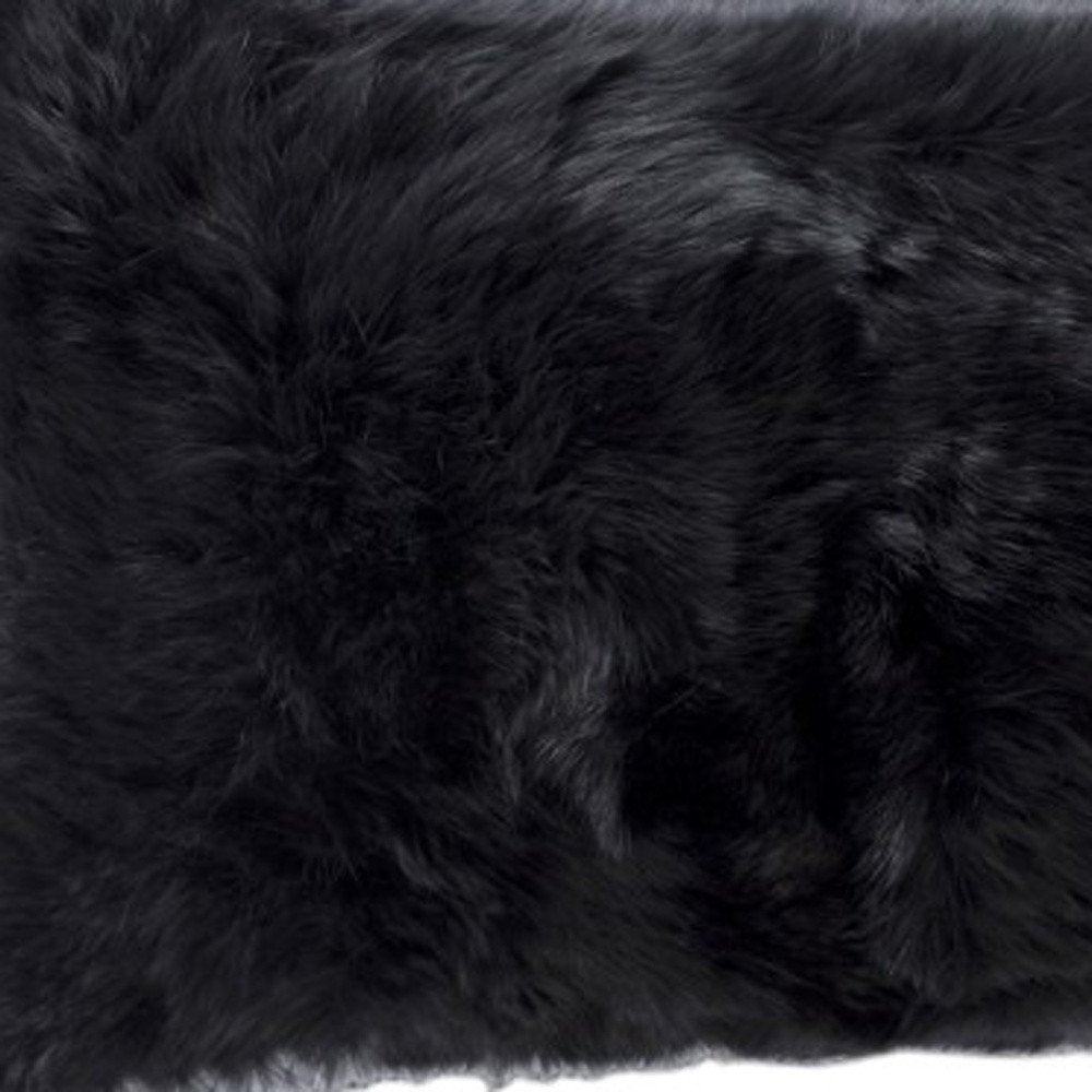 Set of Two 12" X 20" Black Throw Pillows