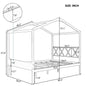 Gray Wood Full Four Poster Bed Frame