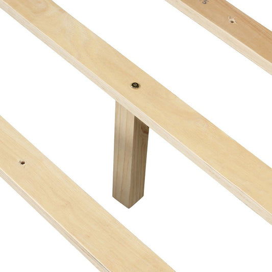 White Wood Full With Two Drawers Bed Frame
