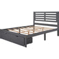 Gray Wood Full With Two Drawers Bed Frame