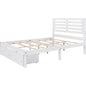 White Wood Full With Two Drawers Bed Frame