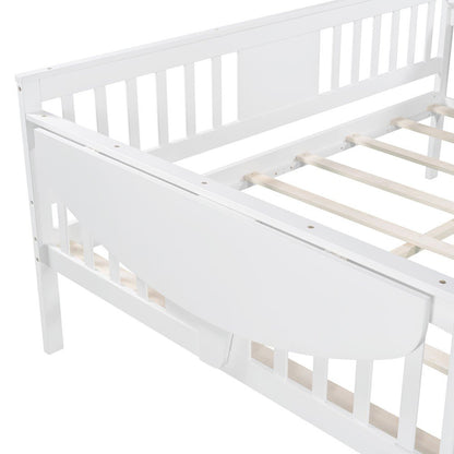White Wood Full Bed Frame