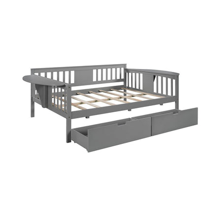Gray Wood Full Bed Frame