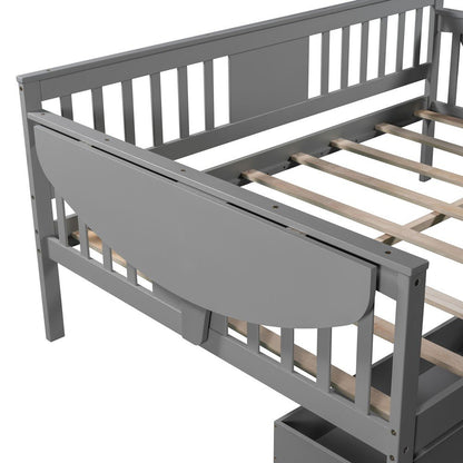 Gray Wood Full Bed Frame