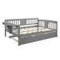 Gray Solid and Manufactured Wood Bed with Trundle