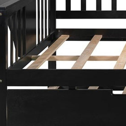 Espresso Wood Bed Frame with Trundle