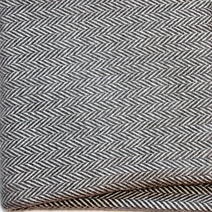Dark Grey and White Dreamy Soft Herringbone Throw Blanket