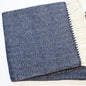 70" X 55" Navy Blue And White Cotton Blend Woven Herringbone Plush Throw Blanket with Tassels