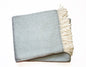 70" X 55" Sky Blue And White Cotton Blend Woven Herringbone Plush Throw Blanket with Tassels
