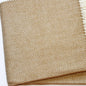 70" X 55" Copper And White Cotton Blend Woven Herringbone Plush Throw Blanket with Tassels