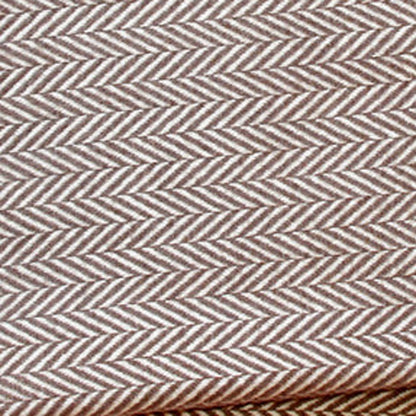 70" X 55" Brown And White Cotton Blend Woven Herringbone Plush Throw Blanket with Tassels