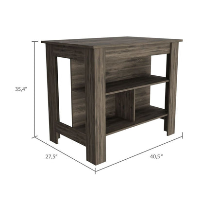 Brown 41" Kitchen Island With Storage