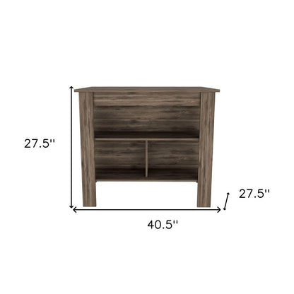 Brown 41" Kitchen Island With Storage