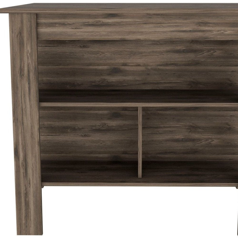 Brown 41" Kitchen Island With Storage