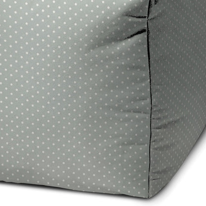 17" Green Polyester Cube Polka Dots Indoor Outdoor Pouf Ottoman