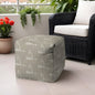 17" Green Polyester Cube Indoor Outdoor Pouf Ottoman