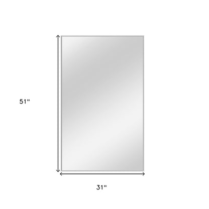 51" Silver Metal Framed Accent Mirror