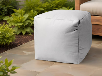 17" Cool Orange Solid Color Indoor Outdoor Pouf Cover