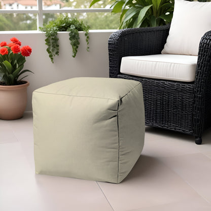 17" Cool Orange Solid Color Indoor Outdoor Pouf Cover