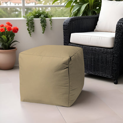 17" Cool Orange Solid Color Indoor Outdoor Pouf Cover