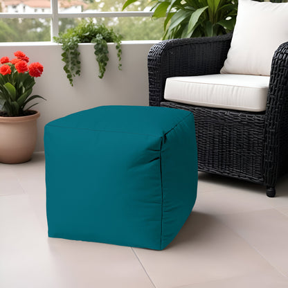 17" Cool Orange Solid Color Indoor Outdoor Pouf Cover