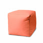 17" Cool Orange Solid Color Indoor Outdoor Pouf Cover