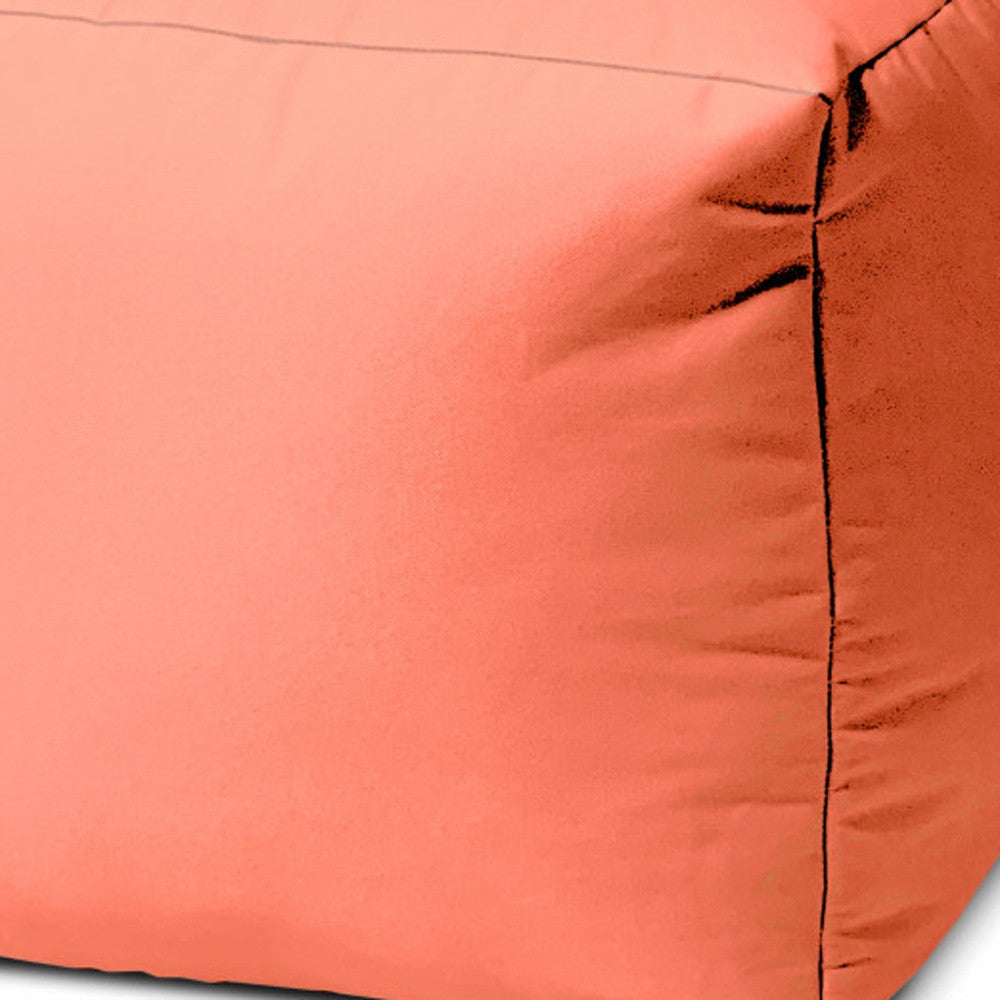 17" Cool Orange Solid Color Indoor Outdoor Pouf Cover