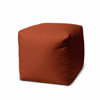 17" Cool Orange Solid Color Indoor Outdoor Pouf Cover